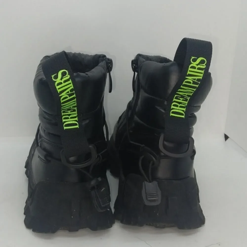 Dream Pairs Girls Pre-owned Puffy Black Winter Zip Up Boots - sz. 2